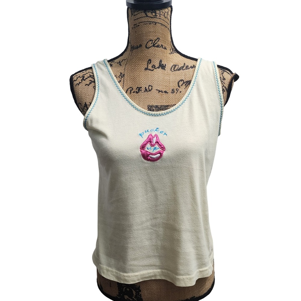 Extreme Limit Tank Top Y2K Lips Graphic‎ Sleeveless Top S/C